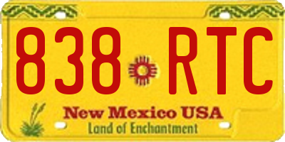 NM license plate 838RTC