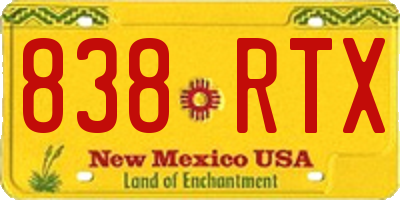 NM license plate 838RTX