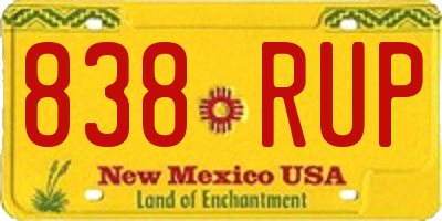 NM license plate 838RUP