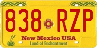 NM license plate 838RZP