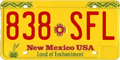 NM license plate 838SFL