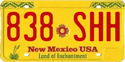 NM license plate 838SHH