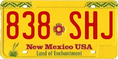 NM license plate 838SHJ