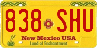 NM license plate 838SHU