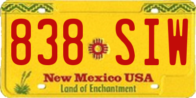 NM license plate 838SIW