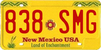 NM license plate 838SMG