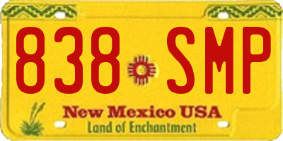 NM license plate 838SMP