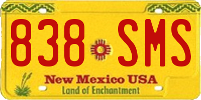 NM license plate 838SMS