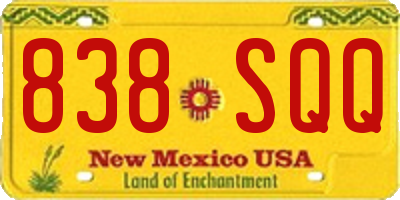 NM license plate 838SQQ