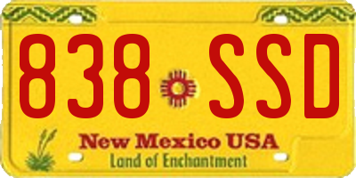 NM license plate 838SSD