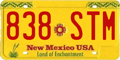 NM license plate 838STM