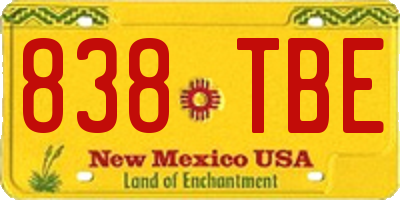 NM license plate 838TBE