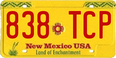NM license plate 838TCP
