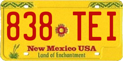 NM license plate 838TEI