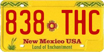 NM license plate 838THC