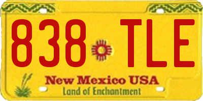 NM license plate 838TLE