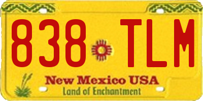 NM license plate 838TLM