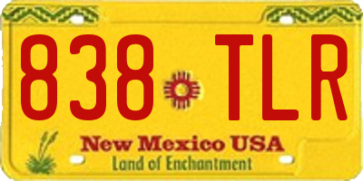 NM license plate 838TLR