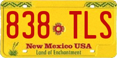 NM license plate 838TLS