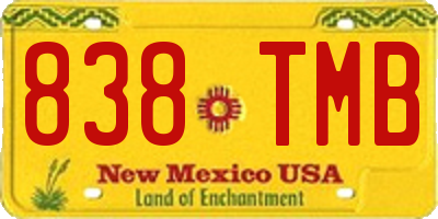NM license plate 838TMB