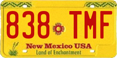 NM license plate 838TMF