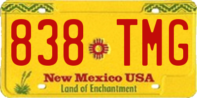 NM license plate 838TMG