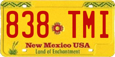 NM license plate 838TMI