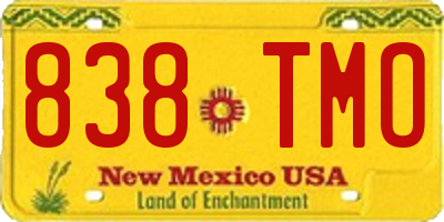 NM license plate 838TMO
