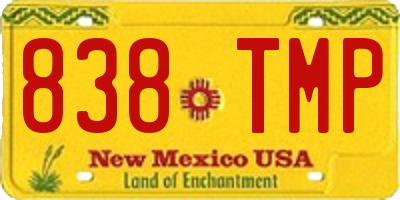 NM license plate 838TMP