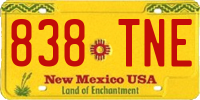 NM license plate 838TNE