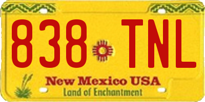 NM license plate 838TNL