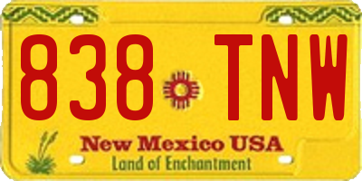 NM license plate 838TNW
