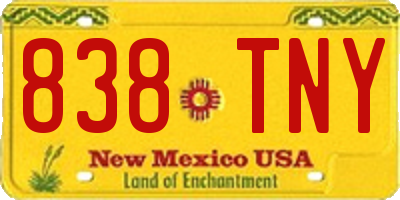 NM license plate 838TNY