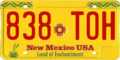 NM license plate 838TOH