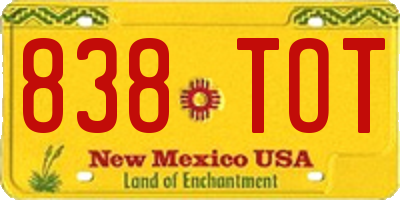 NM license plate 838TOT