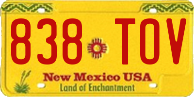 NM license plate 838TOV