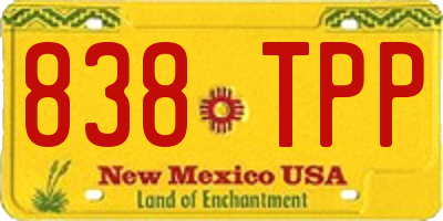 NM license plate 838TPP