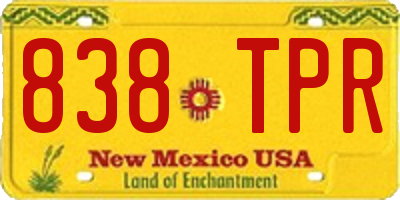 NM license plate 838TPR