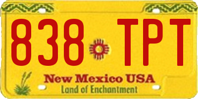 NM license plate 838TPT