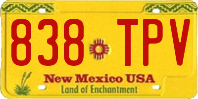 NM license plate 838TPV