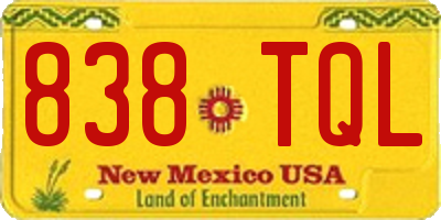 NM license plate 838TQL