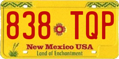 NM license plate 838TQP