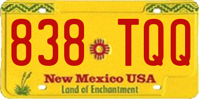 NM license plate 838TQQ