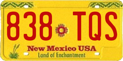 NM license plate 838TQS