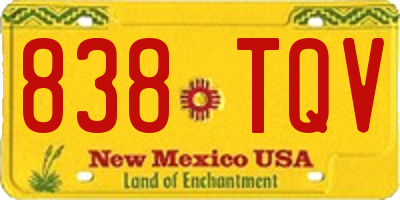 NM license plate 838TQV