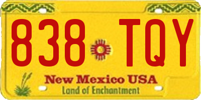 NM license plate 838TQY