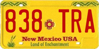 NM license plate 838TRA