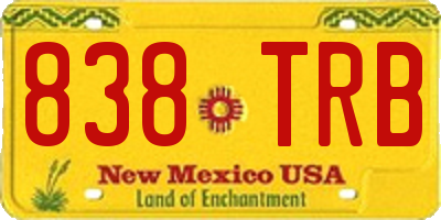NM license plate 838TRB