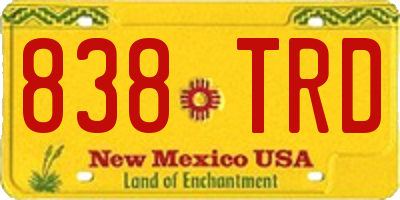 NM license plate 838TRD
