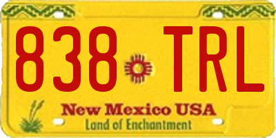 NM license plate 838TRL